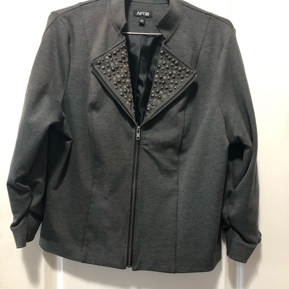 Apt 9 Gray jacket black lining Size L - Picture 1 of 7